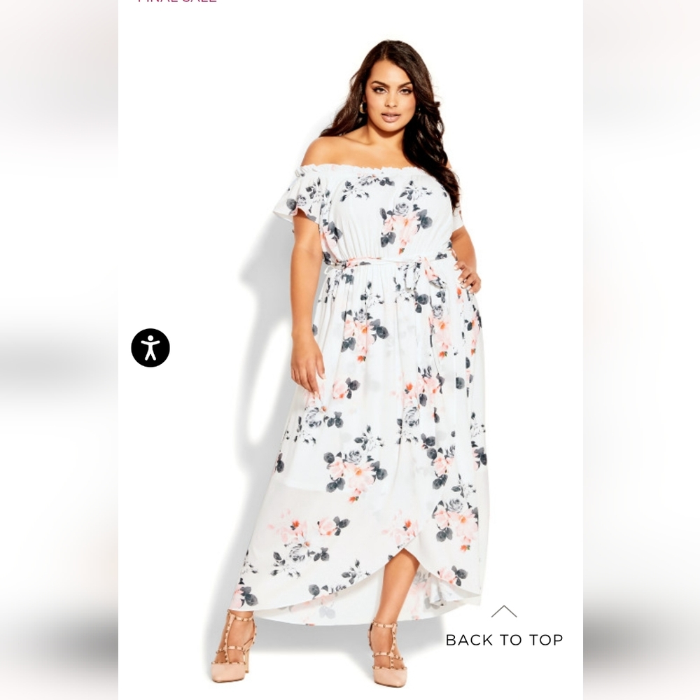 City Chic Lotus Tie Maxi Dress - ivory